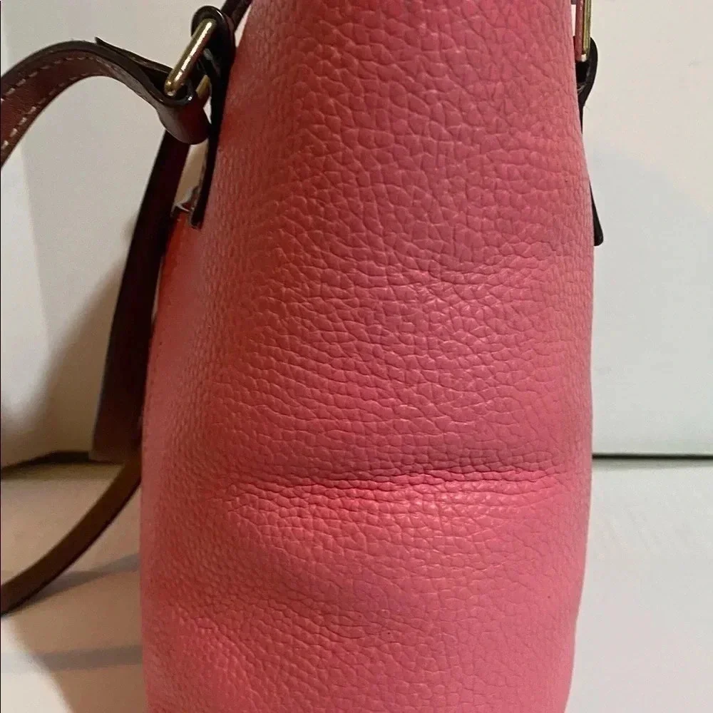 Dooney Bourke pink pebbled leather hobo handbag